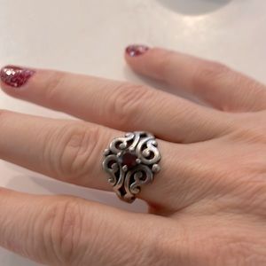 James Avery Sterling Ring With Garnet Stone